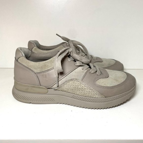 Everlane The Trainer Suede Leather Lace Up Sneakers Grey - Picture 5 of 9